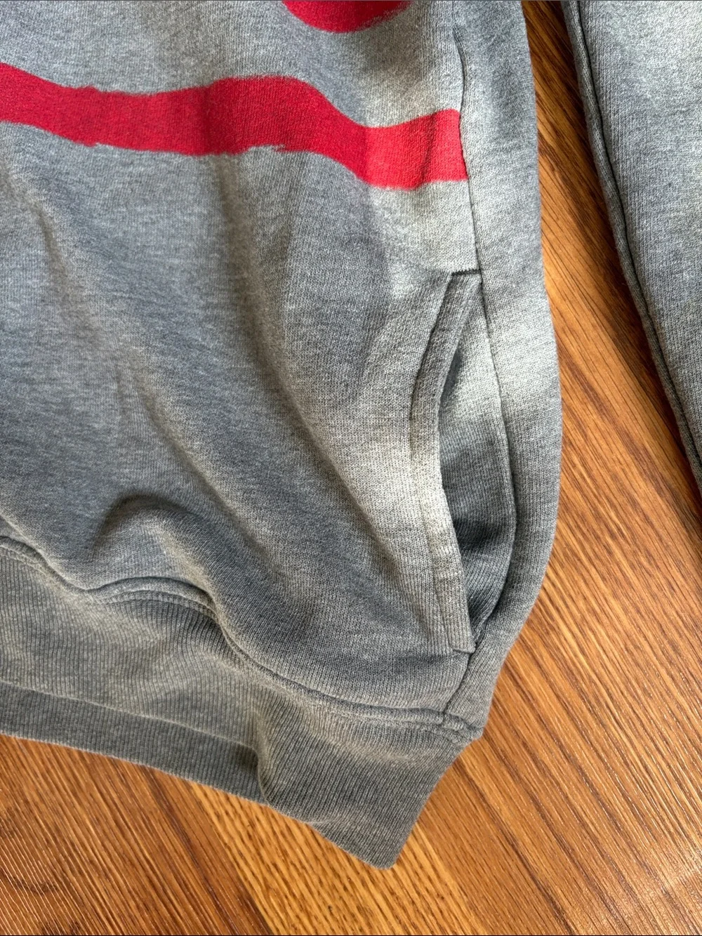 OshKosh B'gosh Grey Hoodie with Red & Blue American Flag